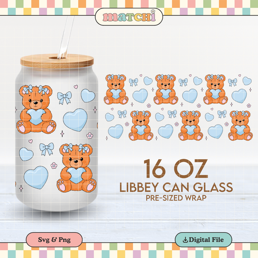 Teddy Bear | Positivity 16oz Cup Wrap PNG SVG