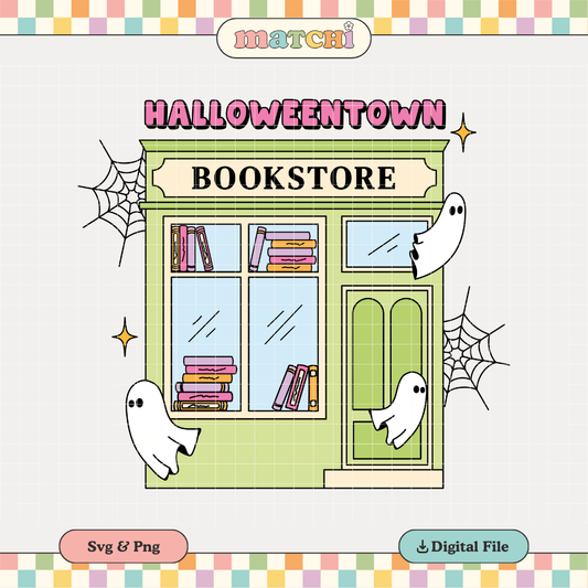 Halloweentown Bookstore PNG SVG | Bookish Sublimation | Halloween Tshirt Design