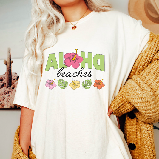 DTF Transfer Aloha Beaches | Summer | Hibiscus Flower