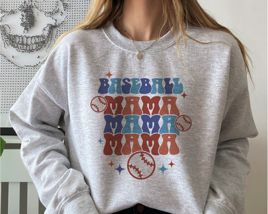 DTF Transfer Baseball Mama | Groovy Baseball | Retro Mom