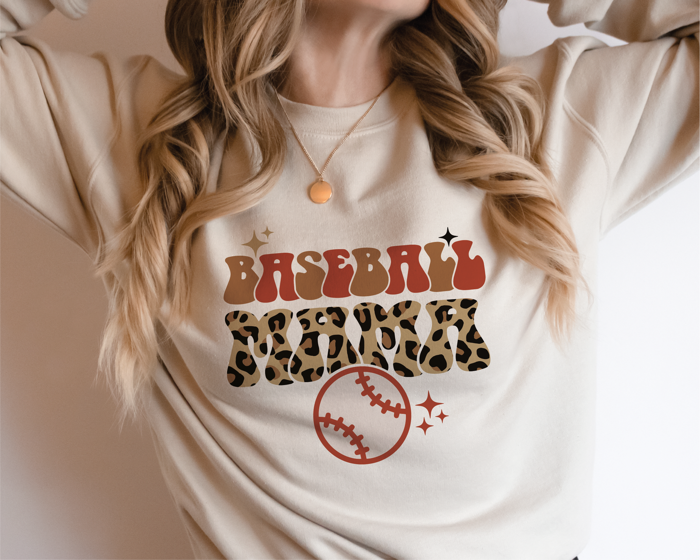 DTF Transfer Leopard Baseball Mama | Groovy Baseball | Mom
