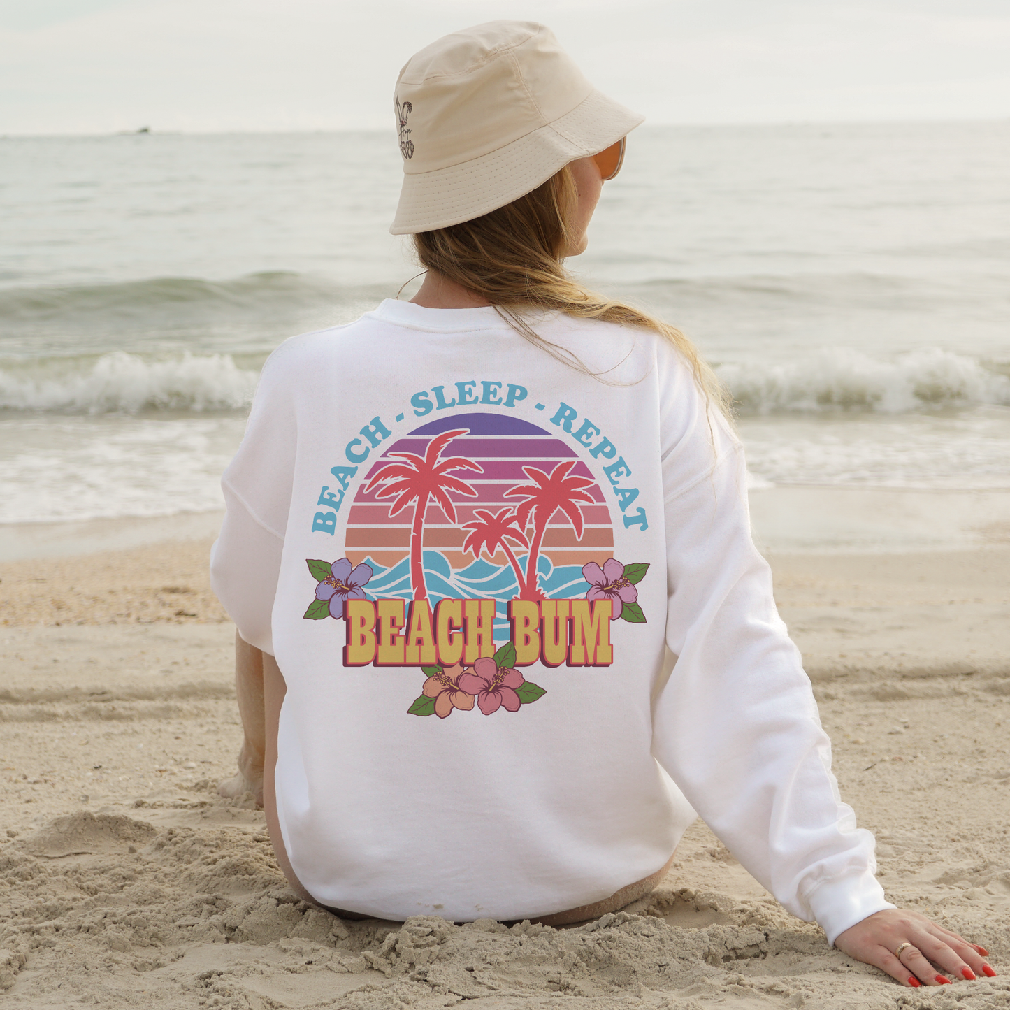 DTF Transfer Beach Bum | Retro Summer | Beach Sleep Repeat