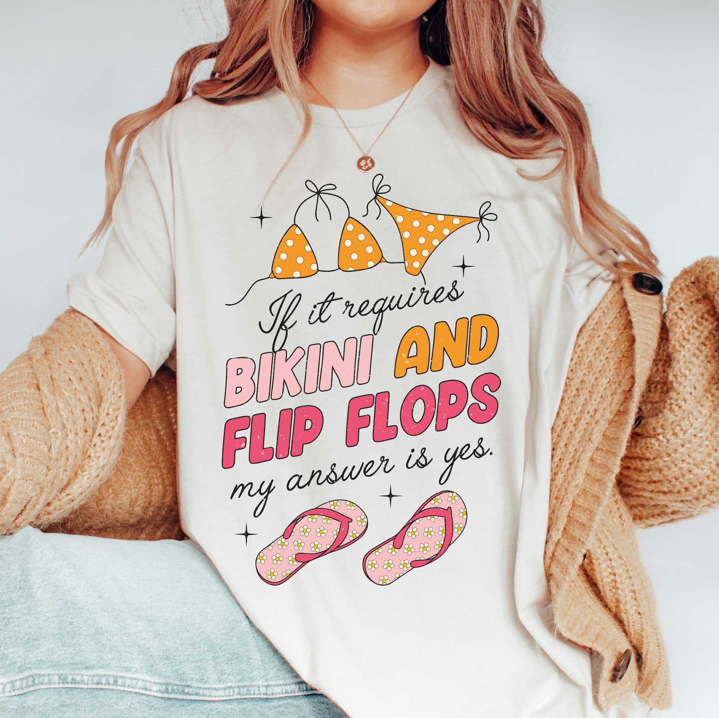 DTF Transfer If it Requires Bikini and Flip Flops | Trendy Summer