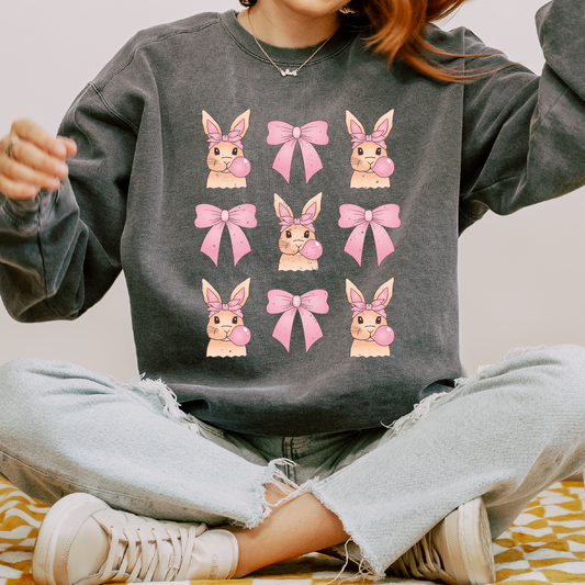 Easter Bunnies & Bows PNG SVG | Coquette Easter Sublimation | Bunny T shirt Design