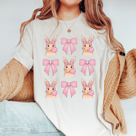 Easter Bunnies & Bows PNG SVG | Coquette Easter Sublimation | Bunny T shirt Design