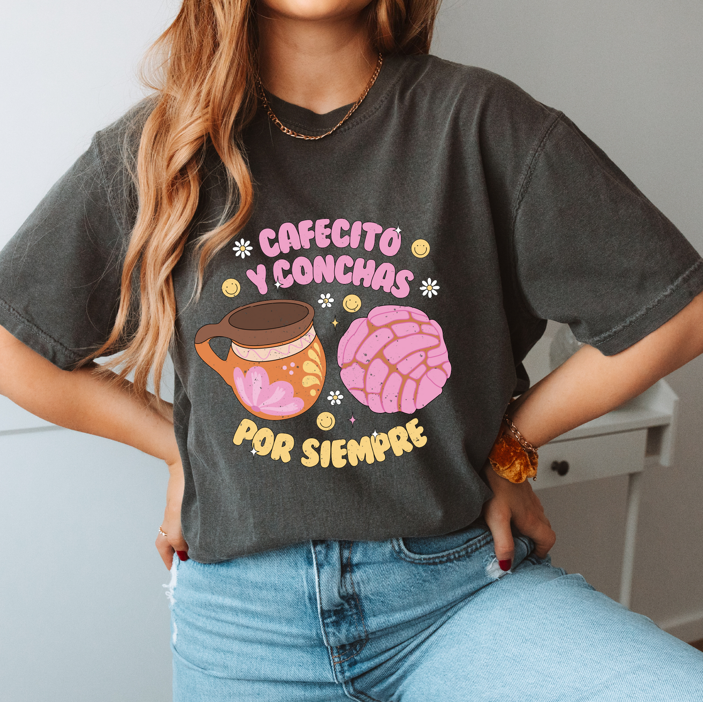 Cafecito y Conchas PNG SVG | Spanish Hispanic Sublimation | Latina Tshirt Design