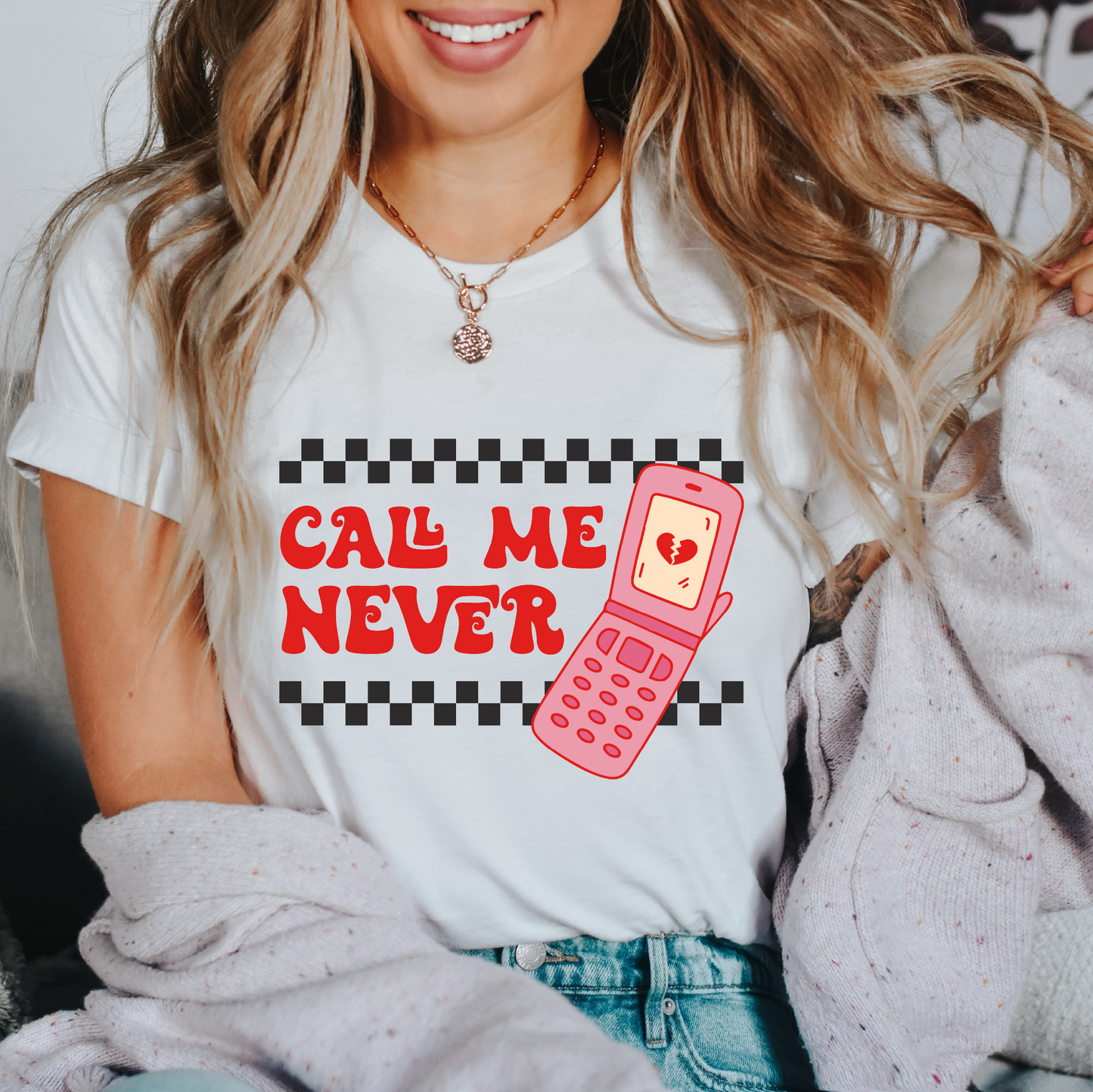 Call Me Never SVG PNG | Valentines Day Sublimation | Retro Pink Phone T shirt Design