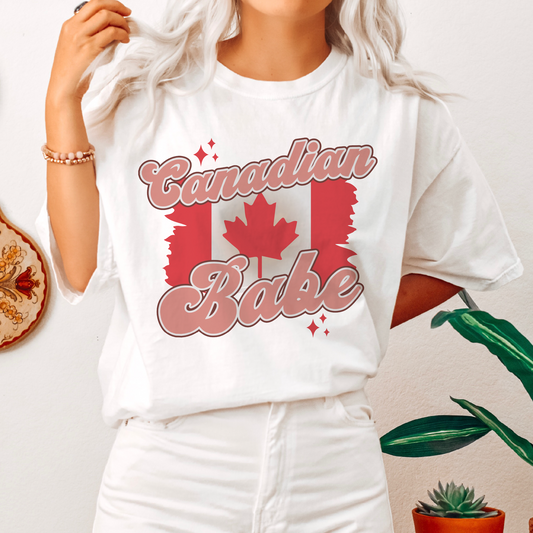 Canadian Babe SVG PNG | Retro Patriotic Sublimation | Canada Day T shirt Design