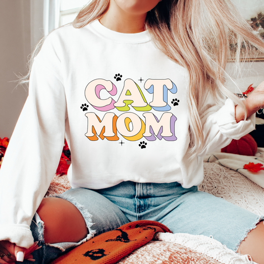 Cat Mom PNG SVG | Aesthetic Cat Mama Sublimation | Cat Lover Tshirt Design