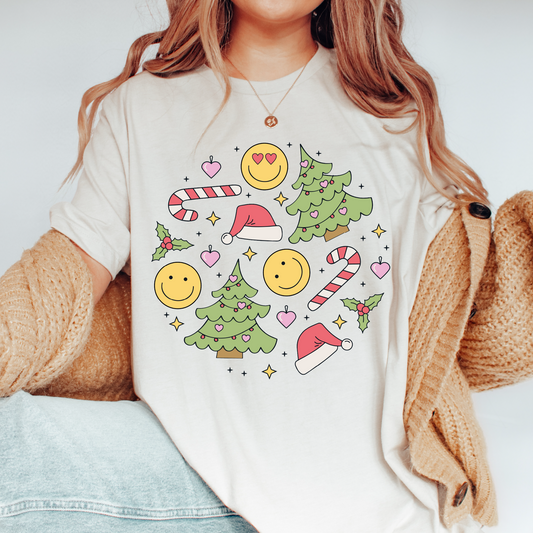 Christmas Groovy Doodles PNG SVG | Retro Christmas Sublimation | Xmas T shirt Design