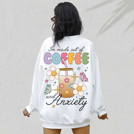 Coffee and Anxiety PNG SVG | Trendy Funny Sublimation | Coffee Queen Tshirt Design