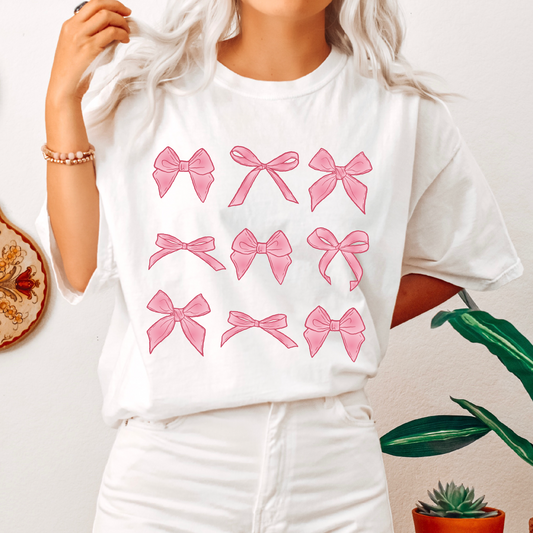 Coquette Pink Bows PNG SVG | Coquette Girl Sublimation | Retro Pink T shirt Design