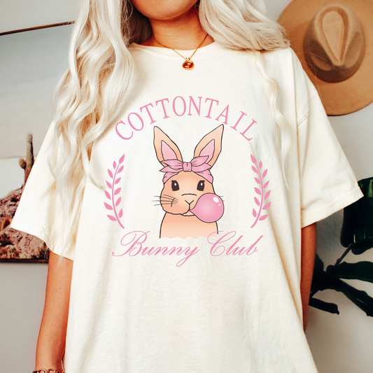 Cottontail Bunny Club PNG SVG | Coquette Easter Sublimation | Cute Bunny T shirt Design