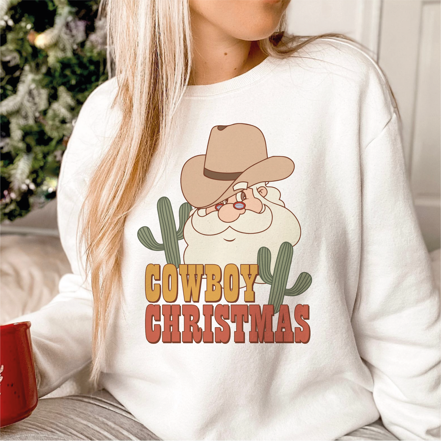 DTF Transfer Cowboy Christmas | Christmas | Groovy Christmas