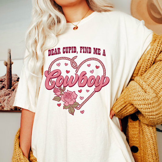 Cupid Find Me a Cowboy SVG PNG | Valentines Day Sublimation | Cowgirl T shirt Design