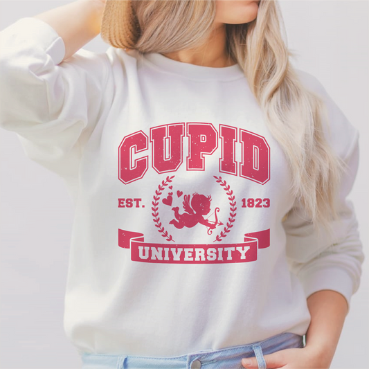 Cupid University SVG PNG | Valentines Day Sublimation | Retro VDay T shirt Design