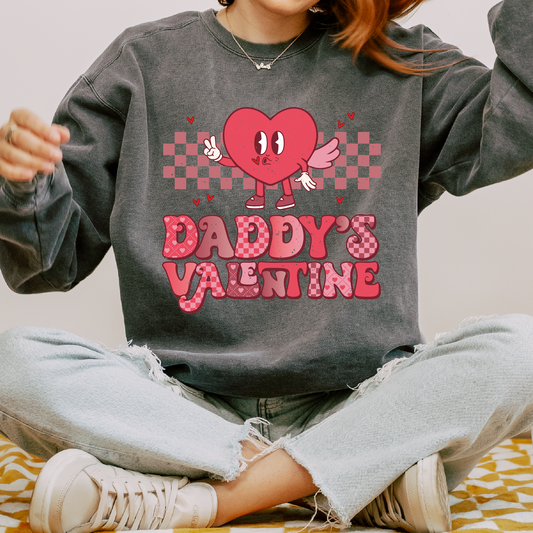 Daddy's Valentine SVG PNG | Valentines Day Sublimation | Heart Cartoon T shirt Design