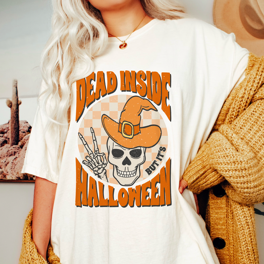 Dead Inside But It's Halloween PNG SVG | Halloween Skeleton Sublimation | T shirt Design