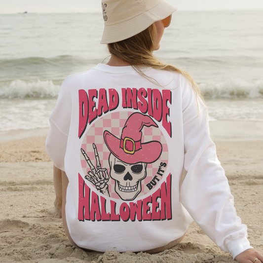 Dead Inside But It's Halloween PNG SVG | Halloween Skeleton Sublimation | T shirt Design
