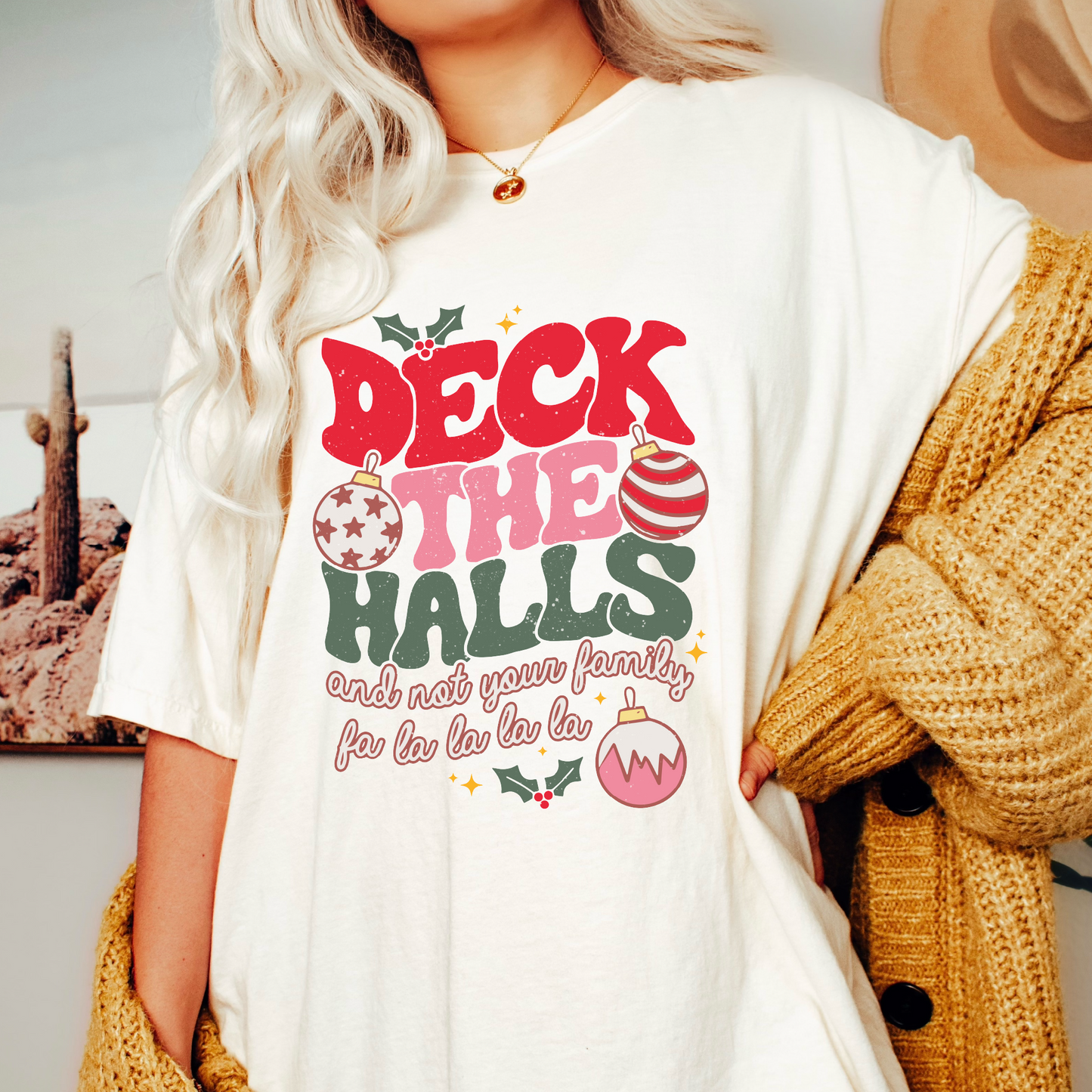 DTF Transfer Deck The Halls  | Retro Christmas | Funny Xmas