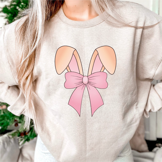 Easter Bunny Ears PNG SVG | Coquette Easter Sublimation | Ears & Bow T shirt Design
