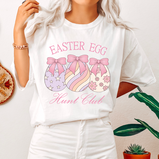Easter Egg Hunt Club PNG SVG | Coquette Easter Sublimation | Cute Eggs T shirt Design