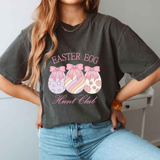 Easter Egg Hunt Club PNG SVG | Coquette Easter Sublimation | Cute Eggs T shirt Design