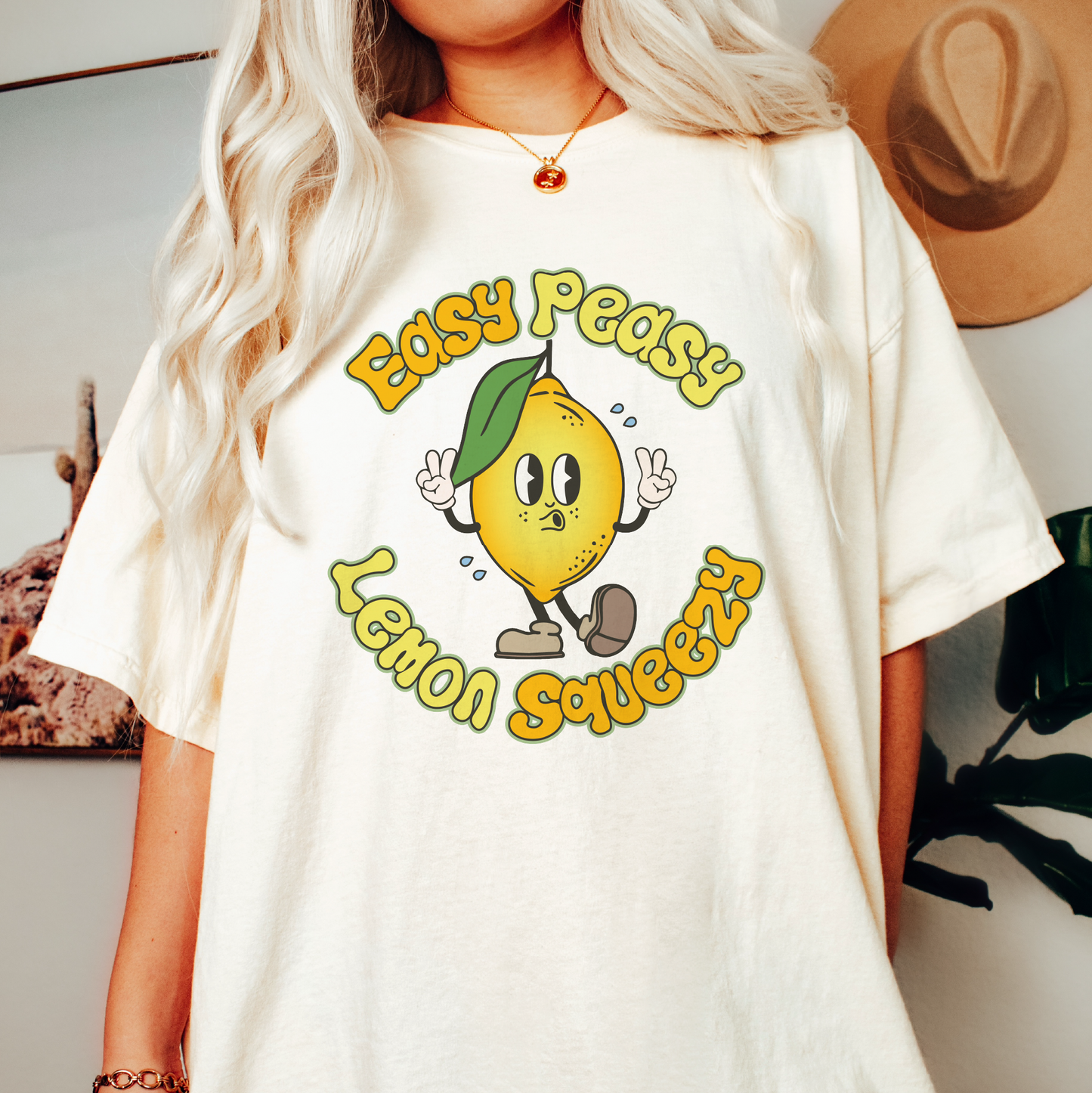 Easy Peasy Lemon Squeezy PNG SVG |  Summer Sublimation | Funny Lemon T shirt Design