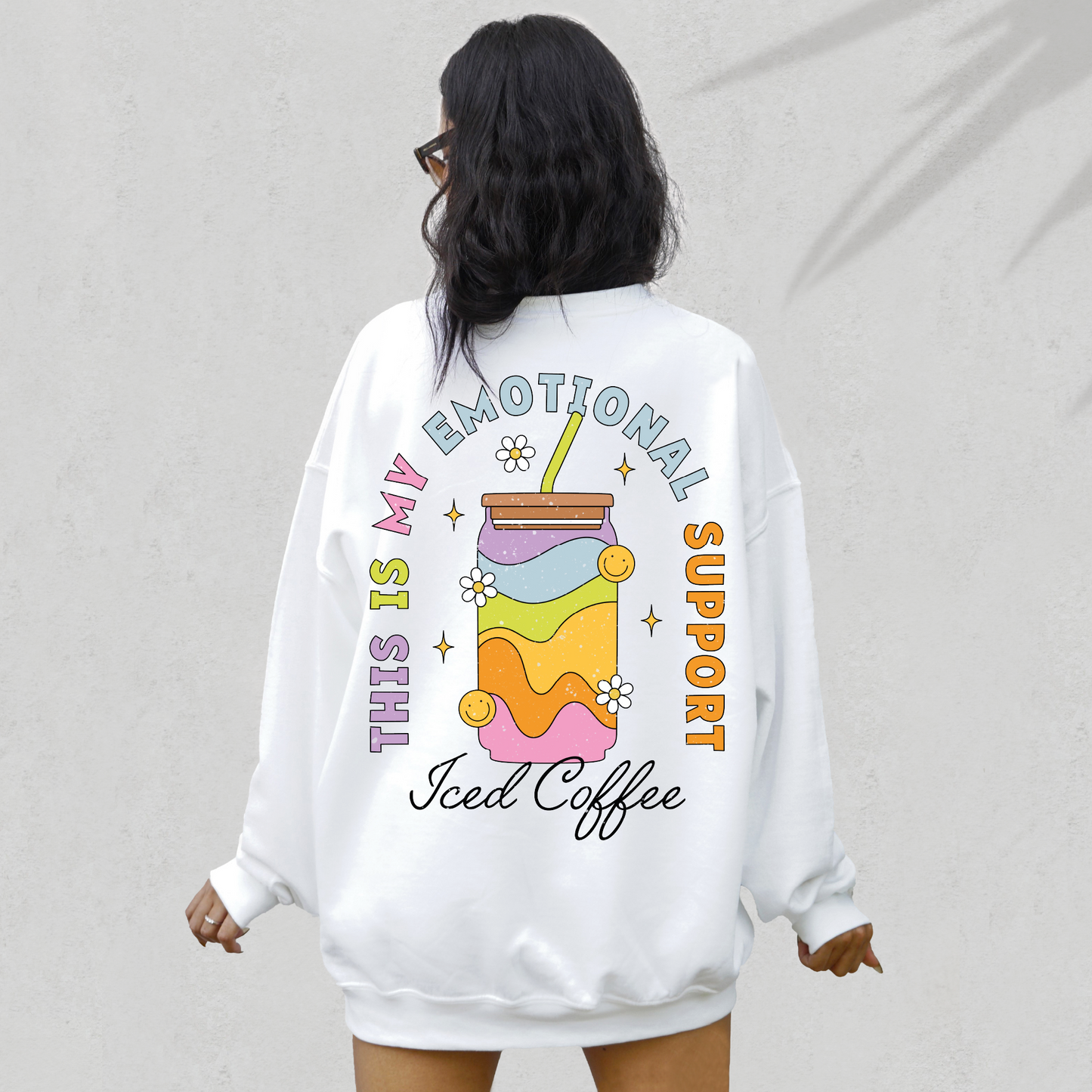 Emotional Support Iced Coffee PNG SVG | Funny Sublimation | Trendy Tshirt Design