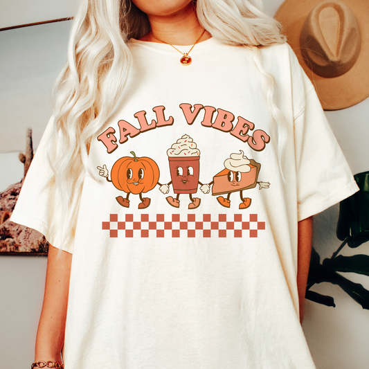 Fall Vibes PNG SVG | Retro Fall Characters Sublimation | Autumn Pumpkin T shirt Design