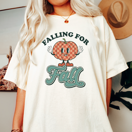 DTF Transfer Falling for Fall Boy | Retro Cute Pumpkin | Fall