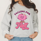 Falling for Fall Pink PNG SVG | Retro Cute Pumpkin Sublimation | Fall T shirt Design