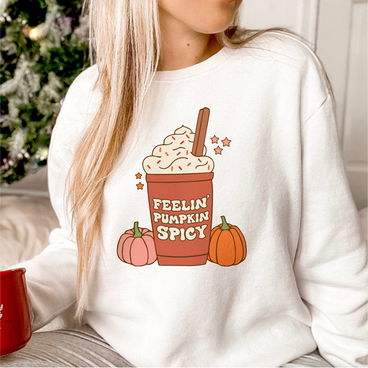 Feelin' Pumpkin Spicy PNG SVG | Fall Sublimation | Pumpkin Spice Latte T shirt Design