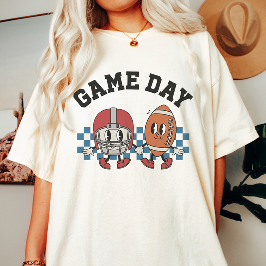 DTF Transfer Game Day | Retro Football Characters | Groovy