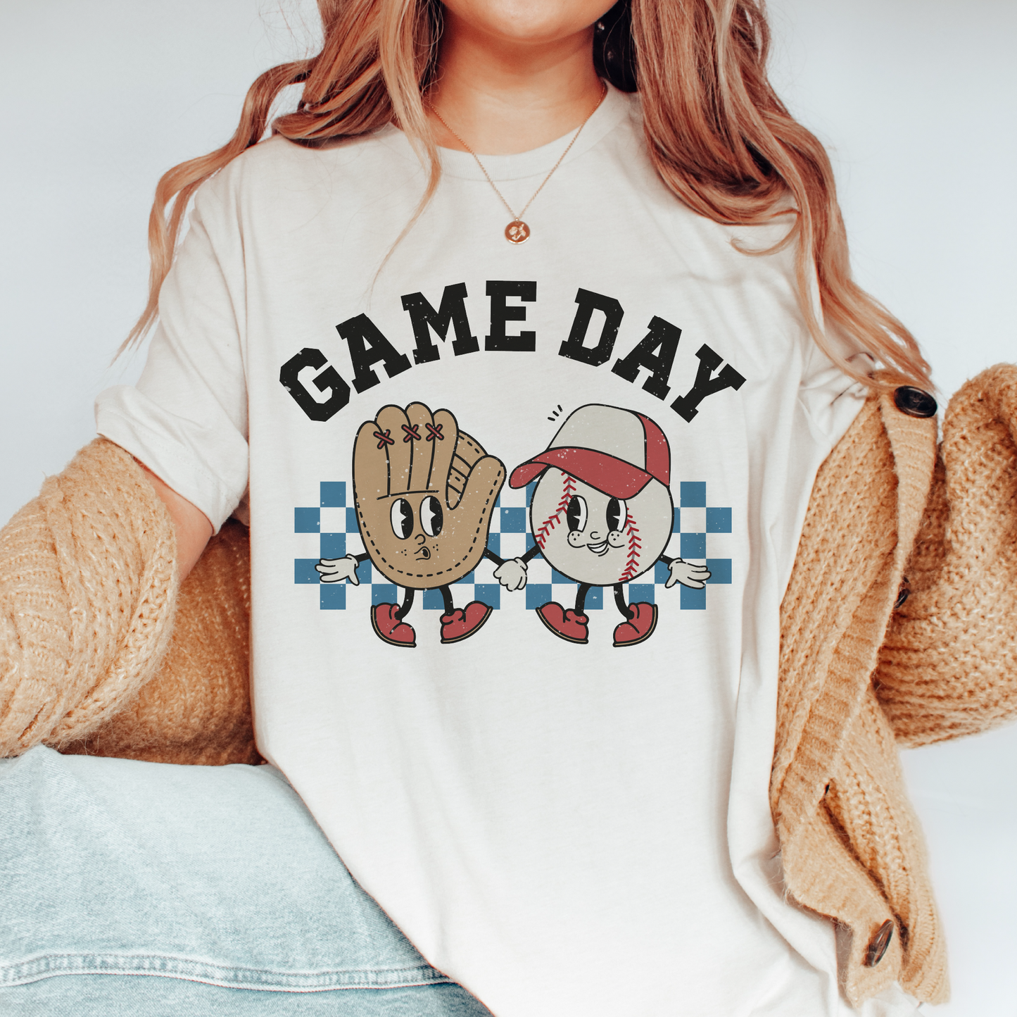 DTF Transfer Game Day | Retro Baseball Characters | Groovy