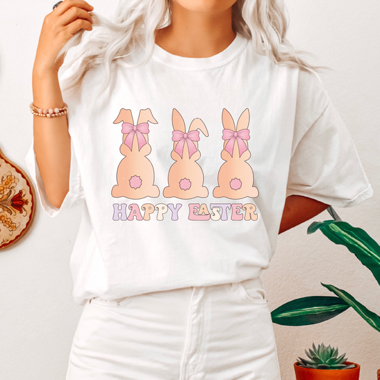 Happy Easter PNG SVG | Coquette Easter Sublimation | Cute Bunny T shirt Design