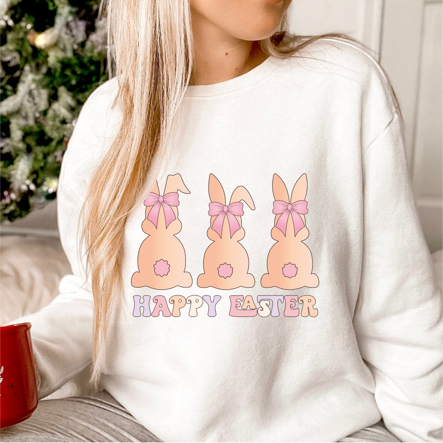 DTF Transfer Happy Easter | Coquette Easter | Cute Bunny
