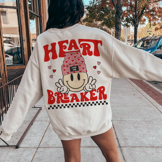 Heart Breaker Beanie Smile SVG PNG | Valentines Day Sublimation | Retro T shirt Design
