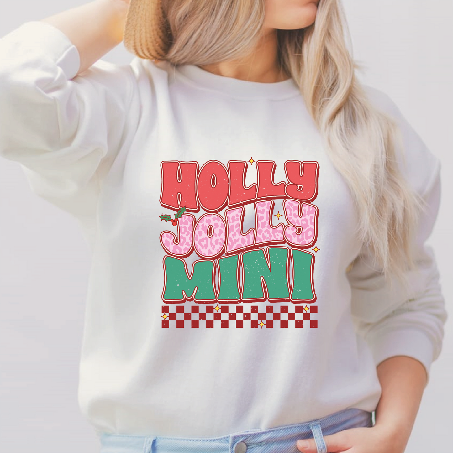 DTF Transfer Holly Jolly Mini | Retro Christmas | Mama and Mini