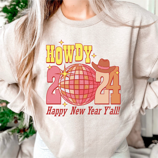 DTF Transfer Howdy 2024 | Happy New Year | Cowboy