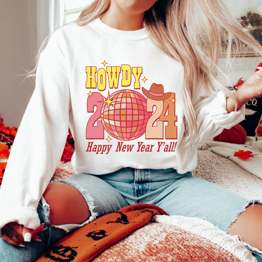 Howdy 2024 PNG SVG | Happy New Year Sublimation | Cowboy T shirt Design
