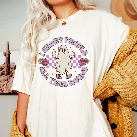 I Ghost People PNG SVG | Retro Halloween Sublimation | Cute Ghost T shirt Design