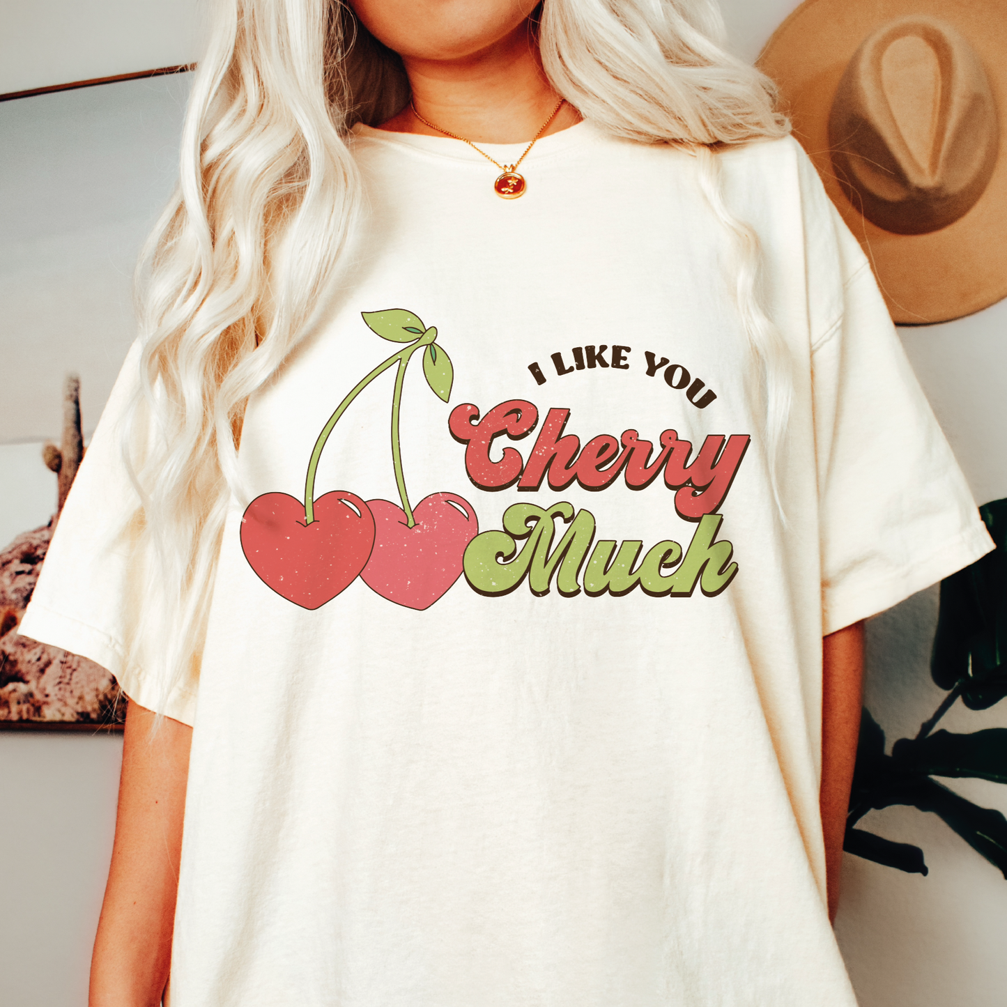 DTF Transfer I Like You Cherry Much | Valentines | Retro Groovy