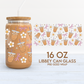 Iced Coffee Cup Wrap | Girly Coffee Lover 16oz Libbey Can Glass | Trendy PNG SVG