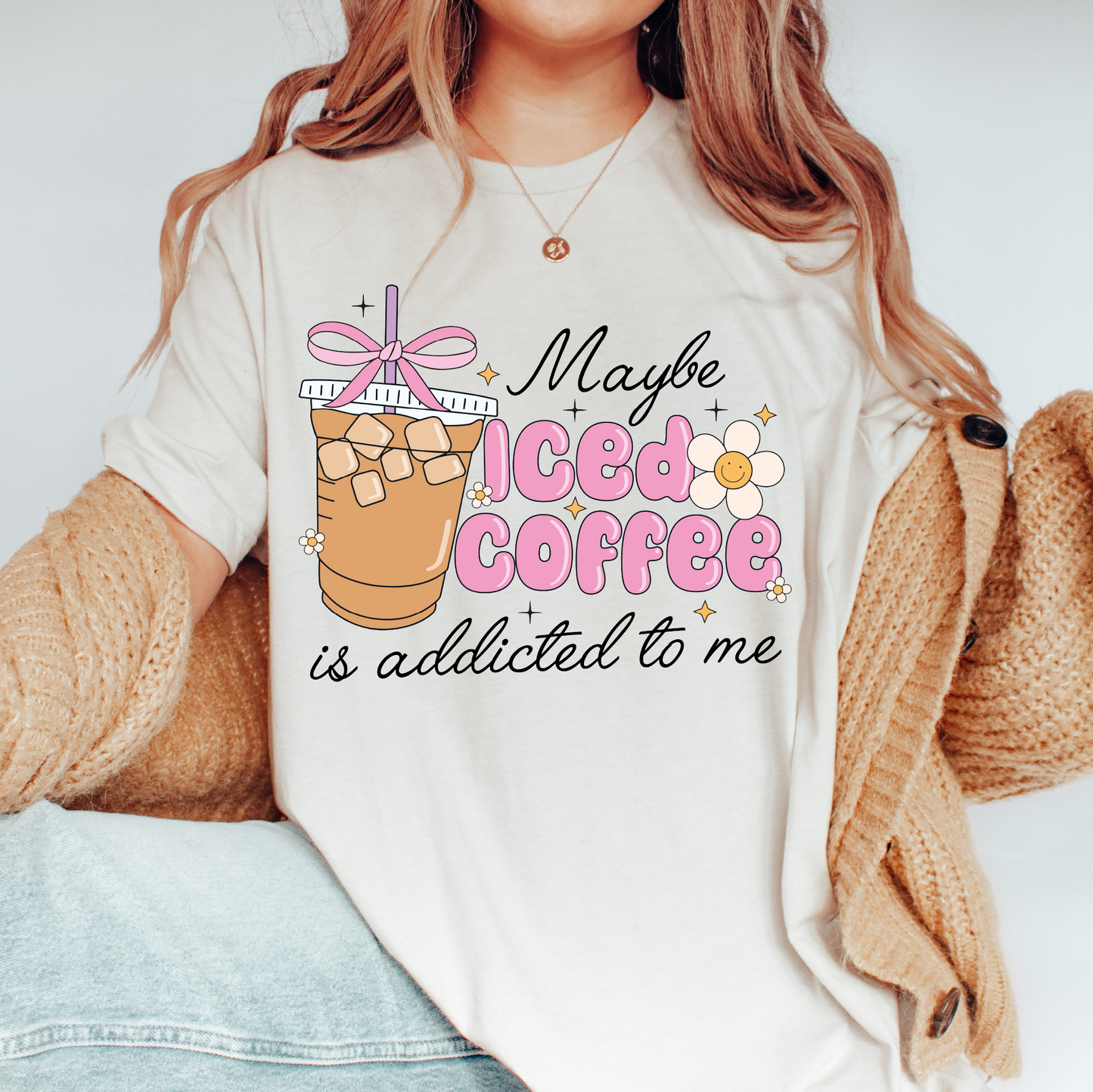 DTF Transfer Iced Coffee | Coffee Addicted to Me | Trendy Funny