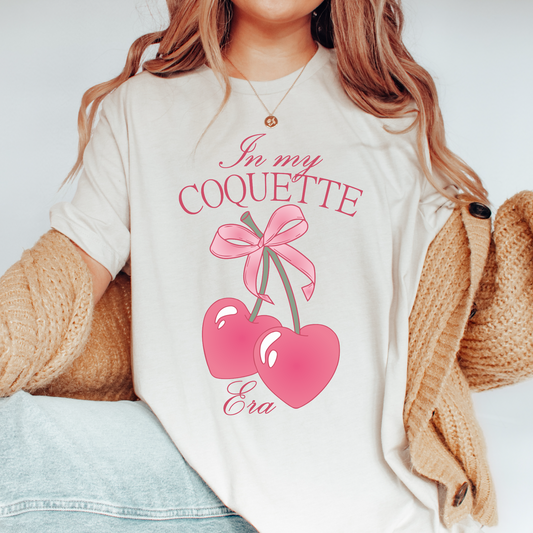 In My Coquette Era PNG SVG | Pink Cherry Sublimation | Retro Pink T shirt Design