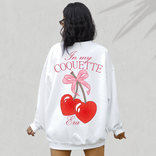 In My Coquette Era PNG SVG | Red Cherry Sublimation | Retro Pink T shirt Design