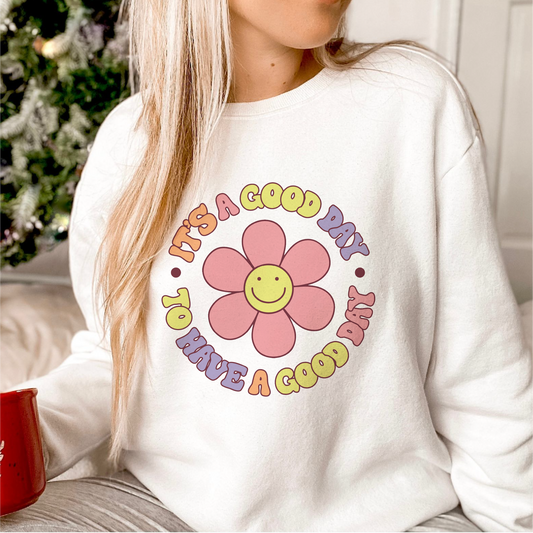 Have a Good Day PNG SVG | Positivity Sublimation | Retro Smile Flower T shirt Design