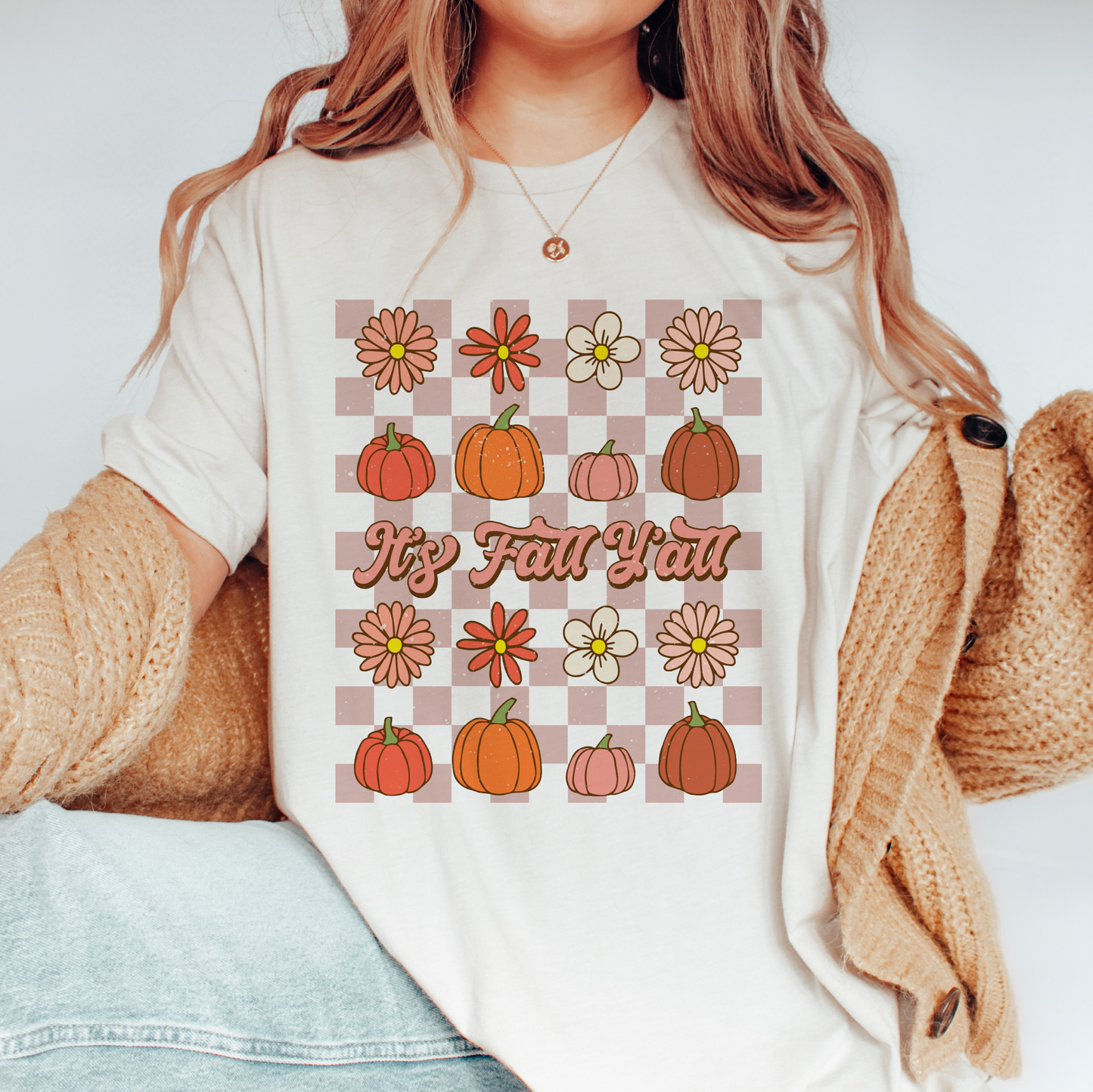 It's Fall Y'all PNG SVG | Pumpkins & Flowers Sublimation | Fall T shirt Design + pocket