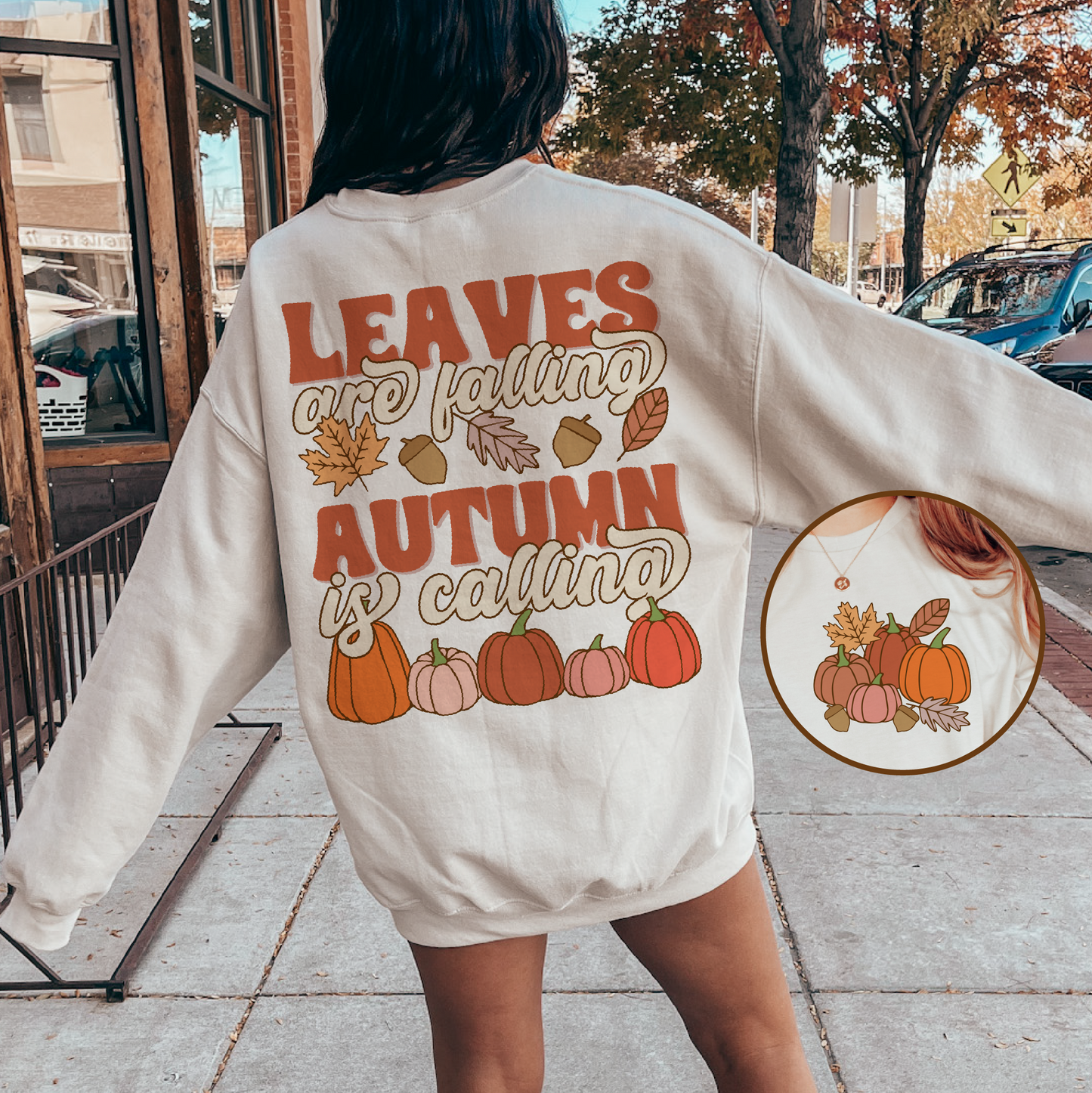 Leaves are Falling PNG SVG | Retro Fall Sublimation | Autumn T shirt Design + pocket